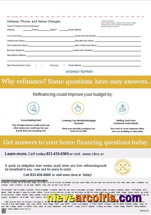 Suriname Centrale Bank Van Suriname bank mortgage statement, 3 pages 3